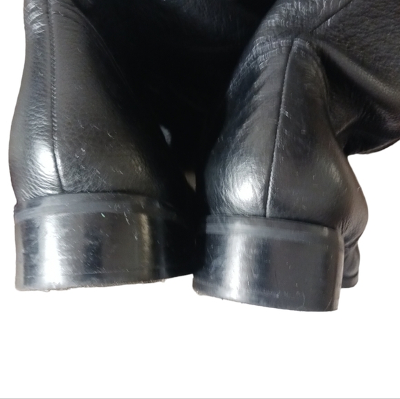 Franco Fortini Black Leather Wide Calf Riding Boots Wide Knee High Boots… - Picture 10 of 12